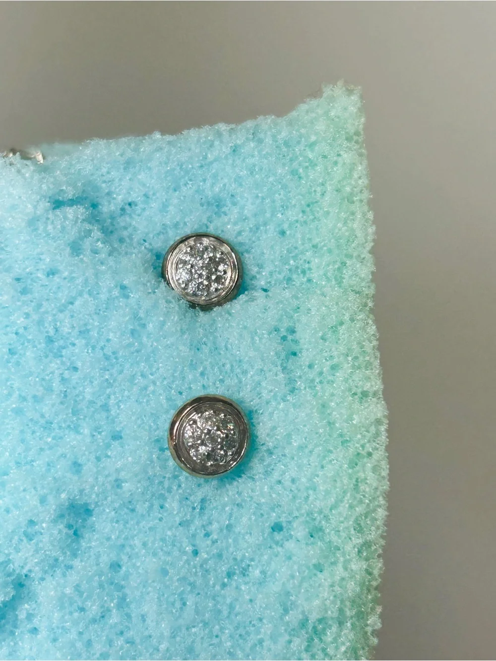 Silver Crystal Cluster Stud Earrings - Polished Silver Shine